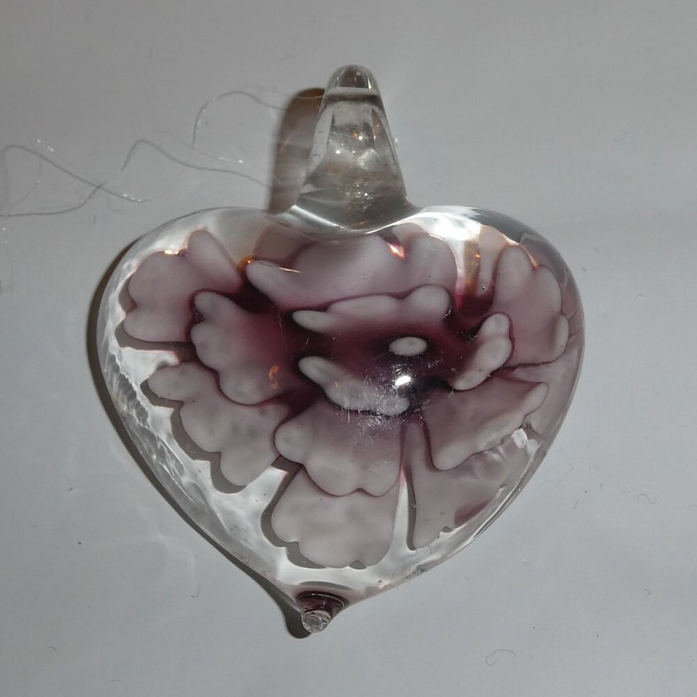 Floral Glass Heart Pendant